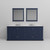 Lexora Dukes 84" Navy Blue Double Vanity Cabinet, White Carrara Marble Top, White Square Sinks and 34" Mirrors w/ Faucets