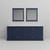 Lexora Dukes 84" Navy Blue Double Vanity Cabinet, White Carrara Marble Top, White Square Sinks and 34" Mirrors
