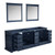 Lexora Dukes 84" Navy Blue Double Vanity, no Top and 34" Mirrors