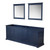 Lexora Dukes 84" Navy Blue Double Vanity Cabinet, no Top and 34" Mirrors