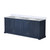 Lexora Dukes 84" Navy Blue Double Vanity Cabinet, White Carrara Marble Top, White Square Sinks and no Mirror