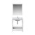 Lexora Jacques 30" White Single Vanity Cabinet, White Carrara Marble Top, White Square Sink and 28" Mirror w/ Faucet
