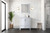Lexora Jacques 30" White Single Vanity Cabinet, White Carrara Marble Top, White Square Sink and 28" Mirror w/ Faucet