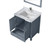 Lexora Jacques 30" Dark Grey Single Vanity Cabinet, White Carrara Marble Top, White Square Sink and 28" Mirror w/ Faucet