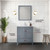 Lexora Jacques 30" Dark Grey Single Vanity Cabinet, White Carrara Marble Top, White Square Sink and 28" Mirror w/ Faucet