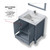 Lexora Jacques 30" Dark Grey Single Vanity Cabinet, White Carrara Marble Top, White Square Sink and 28" Mirror w/ Faucet