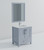 Lexora Jacques 30" Dark Grey Single Vanity Cabinet, White Carrara Marble Top, White Square Sink and 28" Mirror w/ Faucet