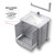 Lexora Jacques 30" Distressed Grey Single Vanity Cabinet, White Carrara Marble Top, White Square Sink and 28" Mirror w/ Faucet