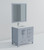 Lexora Jacques 36" Dark Grey Single Vanity Cabinet, White Carrara Marble Top, White Square Sink and 34" Mirror w/ Faucet - Left Version