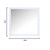 Lexora Jacques 36" White Single Vanity, White Carrara Marble Top, White Square Sink and 34" Mirror w/ Faucet - Right Version