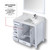 Lexora Jacques 36" White Single Vanity Cabinet, White Carrara Marble Top, White Square Sink and 34" Mirror w/ Faucet - Right Version