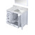 Lexora Jacques 36" White Single Vanity Cabinet, White Carrara Marble Top, White Square Sink and 34" Mirror - Right Version