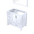 Lexora Jacques 36" White Single Vanity Cabinet, no Top and 34" Mirror - Right Version