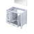 Lexora Jacques 36" White Single Vanity Cabinet, no Top and 34" Mirror - Right Version