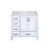 Lexora Jacques 36" White Single Vanity Cabinet, Carrara Marble Top, White Square Sink and no Mirror - Right Version