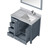 Lexora Jacques 36" Dark Grey Single Vanity Cabinet, White Carrara Marble Top, White Square Sink and 34" Mirror w/ Faucet - Right Version