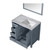 Lexora Jacques 36" Dark Grey Single Vanity, White Carrara Marble Top, White Square Sink and 34" Mirror - Right Version