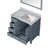 Lexora Jacques 36" Dark Grey Single Vanity Cabinet, White Carrara Marble Top, White Square Sink and 34" Mirror - Right Version
