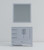 Lexora Jacques 36" Dark Grey Single Vanity Cabinet, White Carrara Marble Top, White Square Sink and 34" Mirror - Right Version