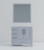 Lexora Jacques 36" Dark Grey Single Vanity Cabinet, no Top and 34" Mirror - Right Version