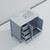 Lexora Jacques 36" Dark Grey Single Vanity Cabinet, White Carrara Marble Top, White Square Sink and no Mirror - Right Version