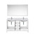 Lexora Jacques 60" White Double Vanity Cabinet, White Carrara Marble Top, White Square Sinks and 58" Mirror w/ Faucets