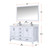 Lexora Jacques 60" White Double Vanity Cabinet, White Carrara Marble Top, White Square Sinks and 58" Mirror w/ Faucets