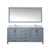 Lexora Jacques 60" Dark Grey Double Vanity Cabinet, White Carrara Marble Top, White Square Sinks and 58" Mirror w/ Faucets
