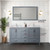 Lexora Jacques 60" Dark Grey Double Vanity Cabinet, White Carrara Marble Top, White Square Sinks and 58" Mirror w/ Faucets