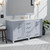 Lexora Jacques 60" Dark Grey Double Vanity Cabinet, White Carrara Marble Top, White Square Sinks and 58" Mirror w/ Faucets