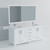 Lexora Jacques 72" White Double Vanity Cabinet, White Carrara Marble Top, White Square Sinks and 70" Mirror w/ Faucets