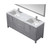 Lexora Jacques 72" Distressed Grey Double Vanity, White Carrara Marble Top, White Square Sinks and 70" Mirror w/ Faucets