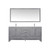 Lexora Jacques 72" Distressed Grey Double Vanity, White Carrara Marble Top, White Square Sinks and 70" Mirror w/ Faucets