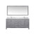 Lexora Jacques 72" Distressed Grey Double Vanity Cabinet, White Carrara Marble Top, White Square Sinks and 70" Mirror w/ Faucets