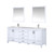 Lexora Jacques 80" White Double Vanity, White Carrara Marble Top, White Square Sinks and 30" Mirrors w/ Faucets