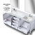 Lexora Jacques 80" White Double Vanity Cabinet, White Carrara Marble Top, White Square Sinks and 30" Mirrors w/ Faucets