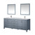 Lexora Jacques 80" Dark Grey Double Vanity, White Carrara Marble Top, White Square Sinks and 30" Mirrors w/ Faucets