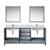 Lexora Jacques 80" Dark Grey Double Vanity Cabinet, White Carrara Marble Top, White Square Sinks and 30" Mirrors w/ Faucets