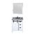 Lexora Marsyas 30" White Single Vanity Cabinet, Grey Quartz Top, White Square Sink and 28" Mirror w/ Faucet