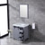 Lexora Marsyas 30" Dark Grey Single Vanity, White Carrara Marble Top, White Square Sink and 28" Mirror w/ Faucet