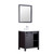 Lexora Marsyas 30" Brown Single Vanity, White Quartz Top, White Square Sink and 28" Mirror w/ Faucet