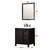 Lexora Marsyas 30" Brown Single Vanity Cabinet, White Quartz Top, White Square Sink and 28" Mirror w/ Faucet