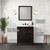 Lexora Marsyas 30" Brown Single Vanity Cabinet, White Quartz Top, White Square Sink and 28" Mirror w/ Faucet