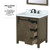 Lexora Marsyas 30" Rustic Brown Single Vanity Cabinet, White Quartz Top, White Square Sink and 28" Mirror w/ Faucet