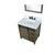 Lexora Marsyas 30" Rustic Brown Single Vanity, White Quartz Top, White Square Sink and 28" Mirror