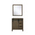 Lexora Marsyas 30" Rustic Brown Single Vanity Cabinet, no Top and 28" Mirror