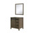 Lexora Marsyas 30" Rustic Brown Single Vanity Cabinet, no Top and 28" Mirror