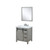 Lexora Marsyas 30" Ash Grey Single Vanity, White Quartz Top, White Square Sink and 28" Mirror w/ Faucet