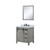 Lexora Marsyas 30" Ash Grey Single Vanity Cabinet, White Quartz Top, White Square Sink and 28" Mirror w/ Faucet