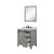 Lexora Marsyas 30" Ash Grey Single Vanity Cabinet, White Quartz Top, White Square Sink and 28" Mirror w/ Faucet